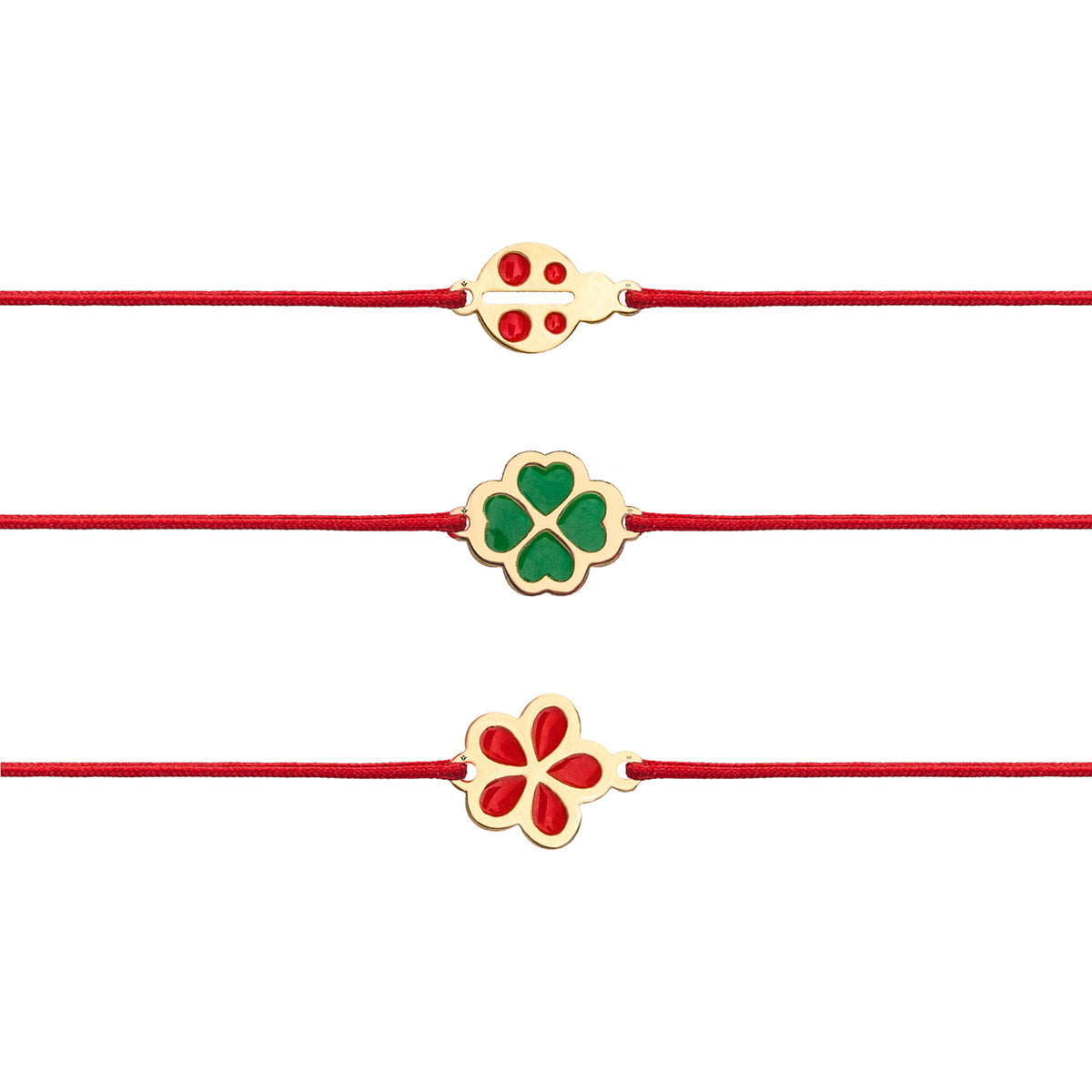 Bratari martisor aur snur rosu si set mix simboluri email