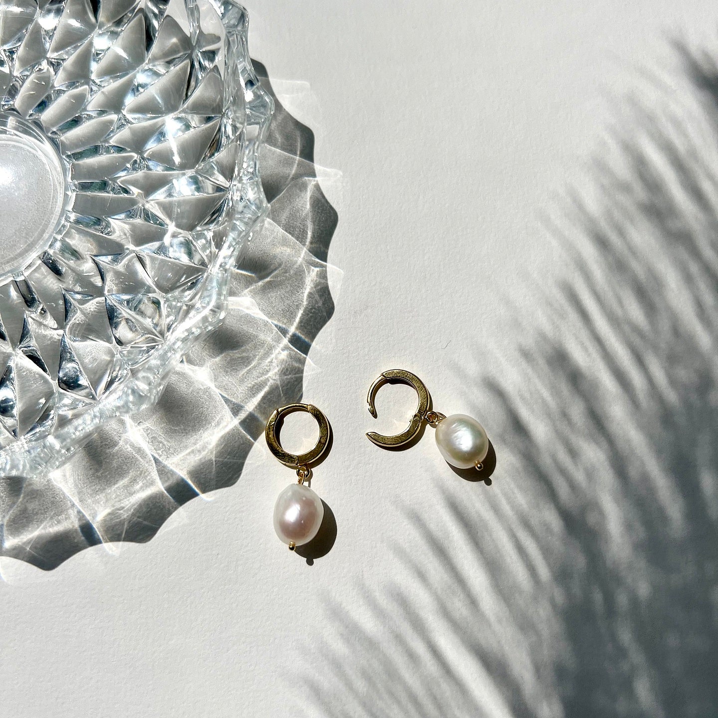 Cercei argint cu perla Unreal Beauty - placati aur galben 18K