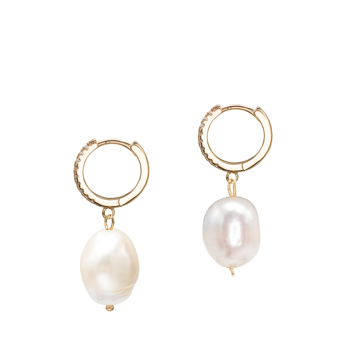 Cercei argint cu perle Last Forever - placati aur galben 18K