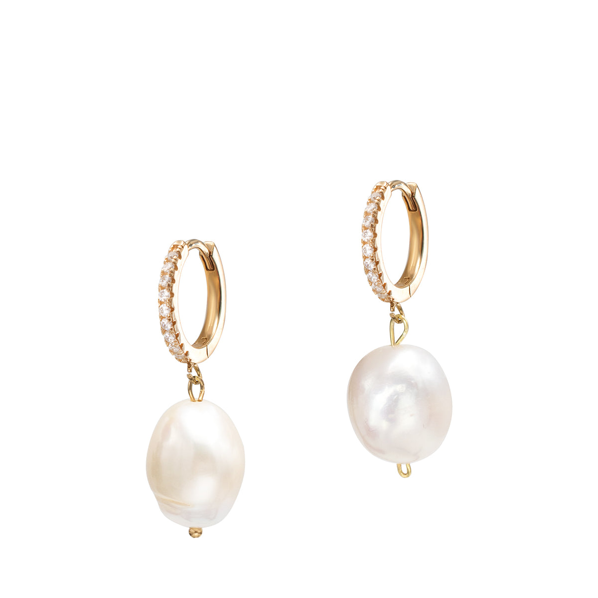Cercei argint cu perle Last Forever - placati aur galben 18K