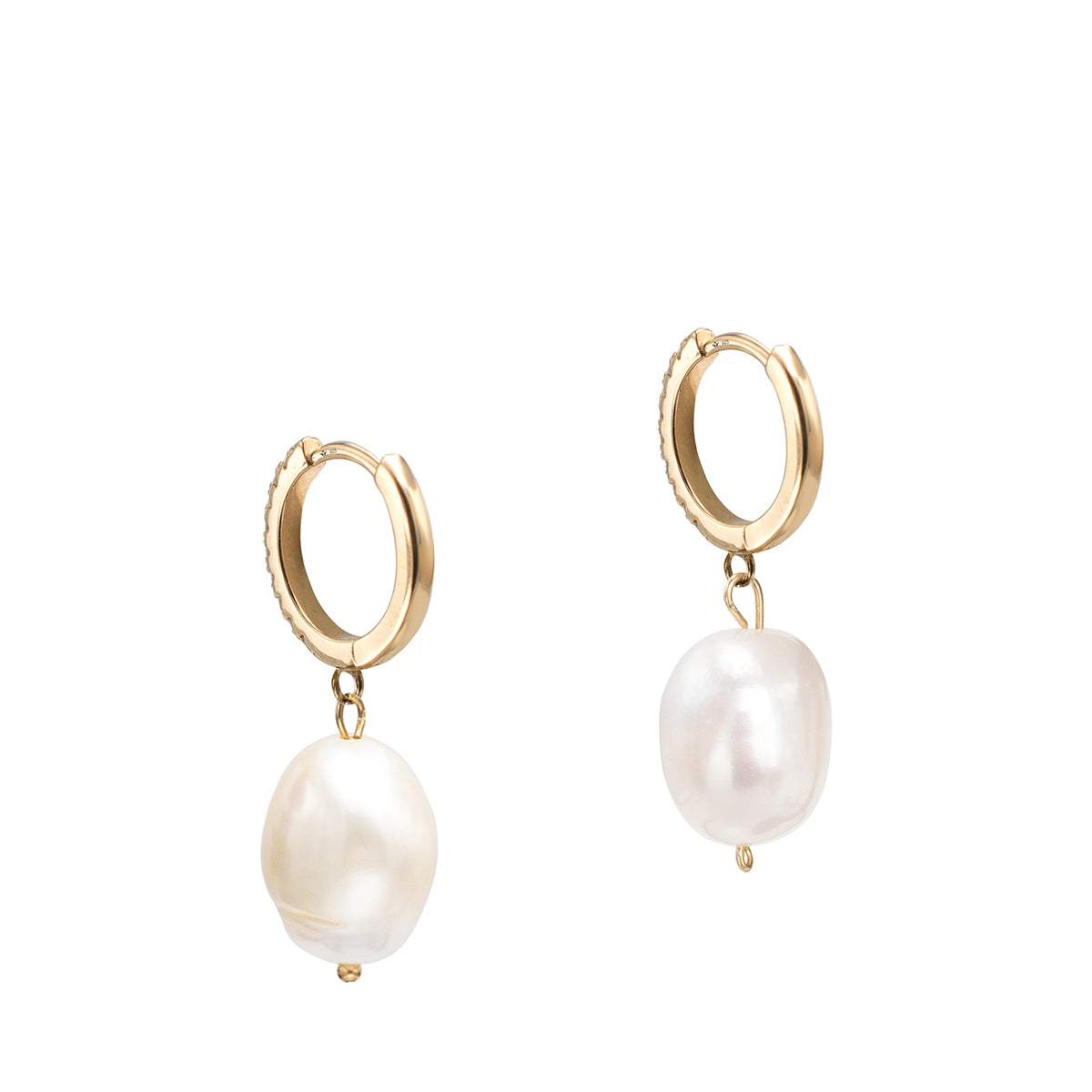 Cercei argint cu perle Last Forever - placati aur galben 18K