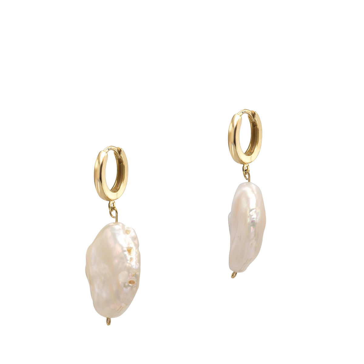 Cercei argint cu perle baroc Authentic Spirit - placati aur galben 18K