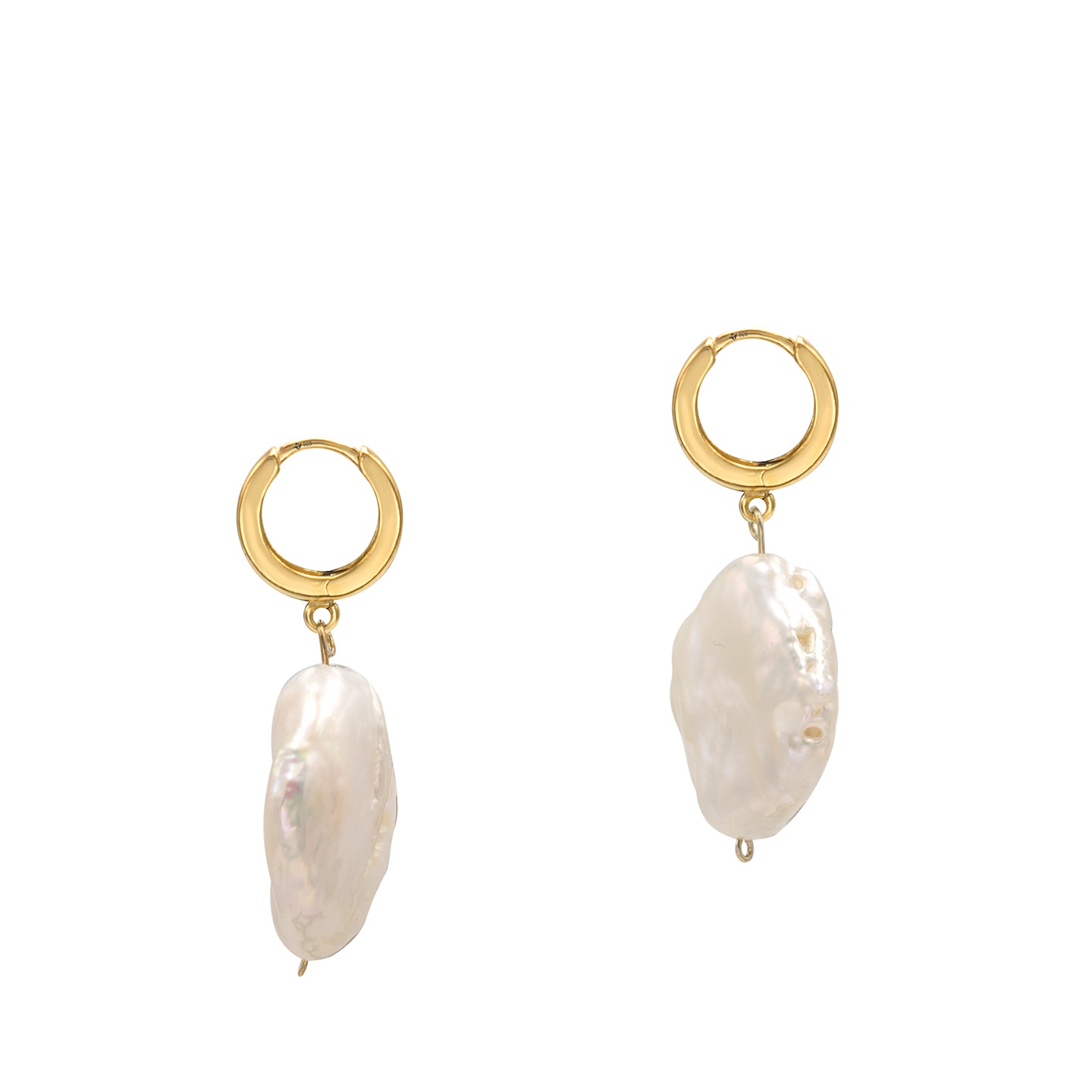 Cercei argint cu perle baroc Authentic Spirit - placati aur galben 18K