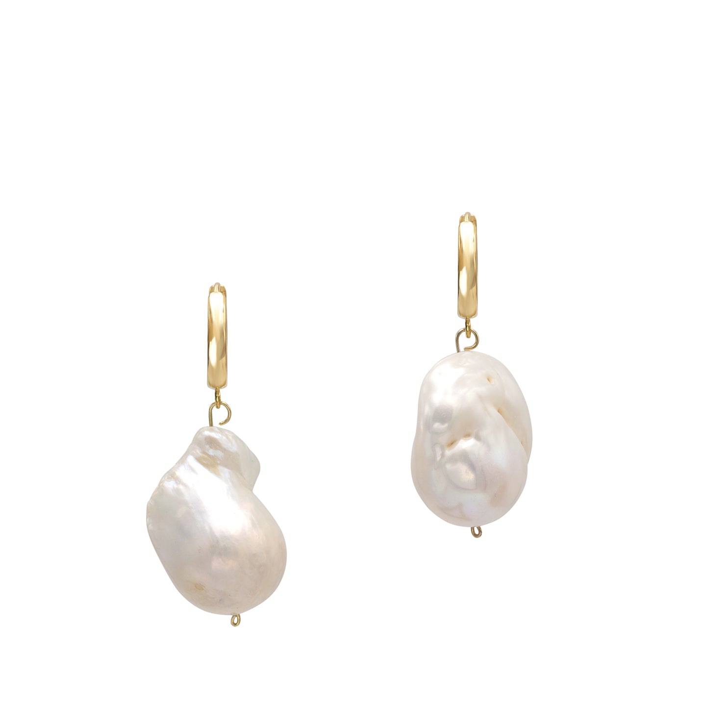 Cercei argint cu perle baroc Festive Look - placati aur galben 18K
