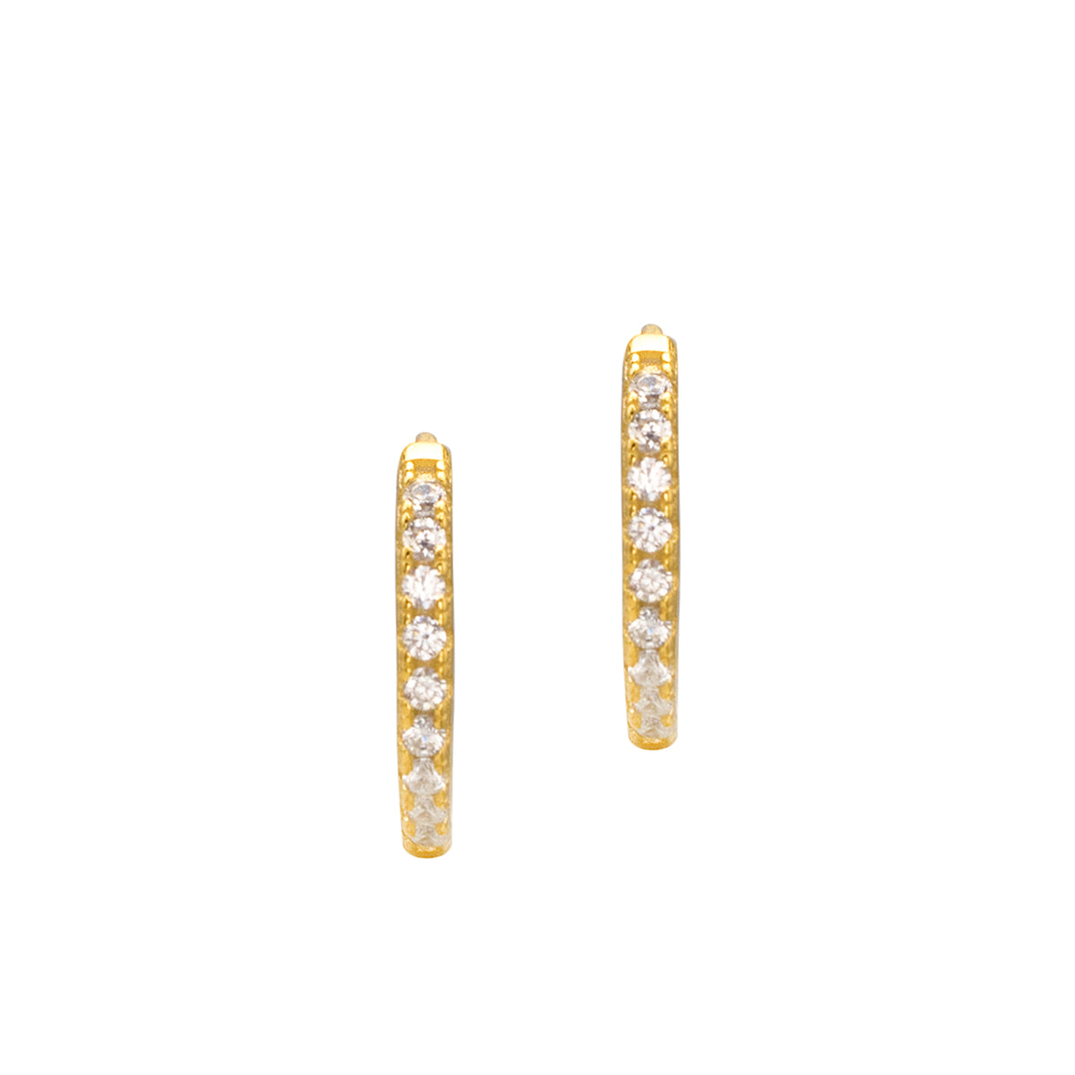 Cercei argint cu pietre Perfect Shine - placați aur galben 18K