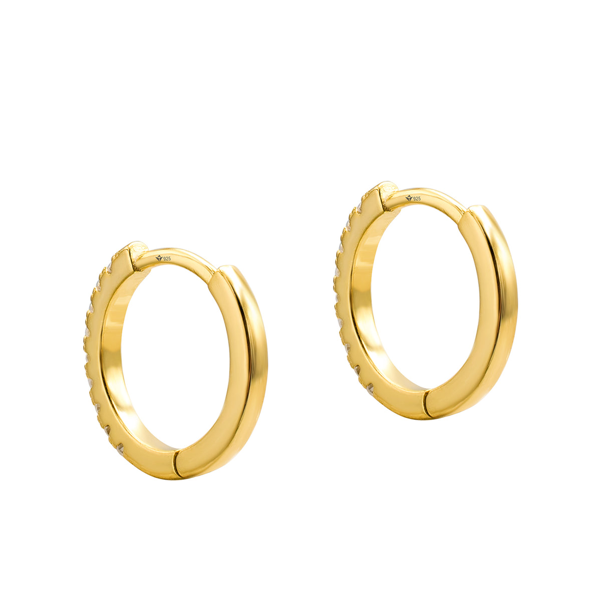 Cercei argint cu pietre Perfect Shine - placați aur galben 18K