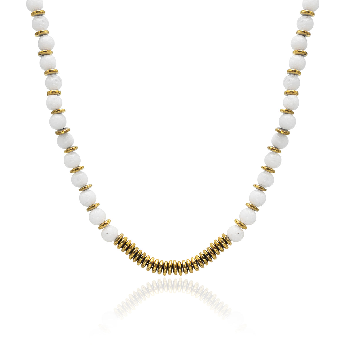 Colier argint cu pietre Soft Glam - placat aur galben 18K