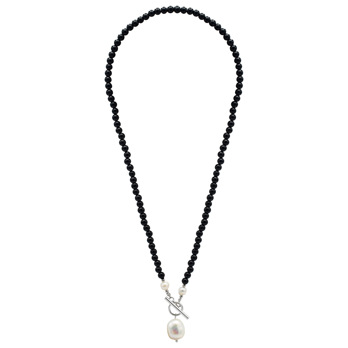 Colier argint cu pietre negre Nocturnal Elegance
