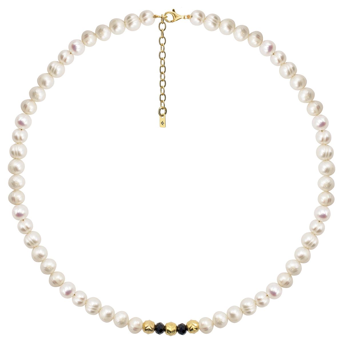 Colier perle argint Call Your Friends - placat aur galben 18K