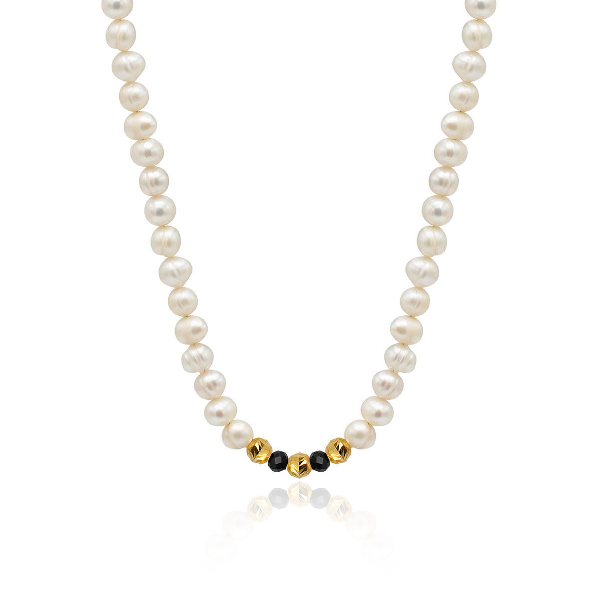 Colier perle argint Call Your Friends - placat aur galben 18K