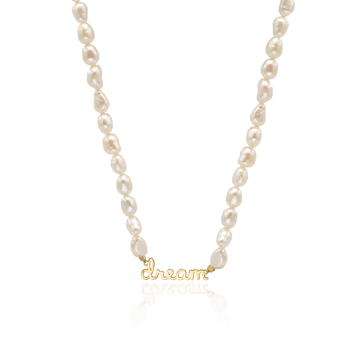 Colier perle argint Like a Dream - placat aur galben 18K