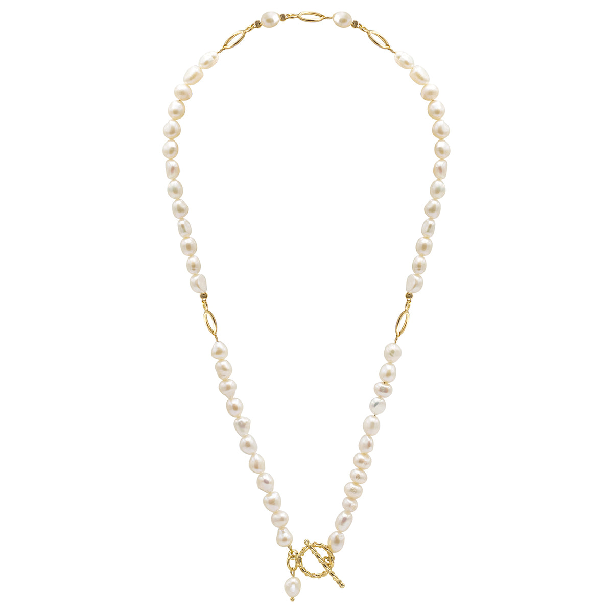 Colier perle argint Meltdown You - placat aur galben 18K