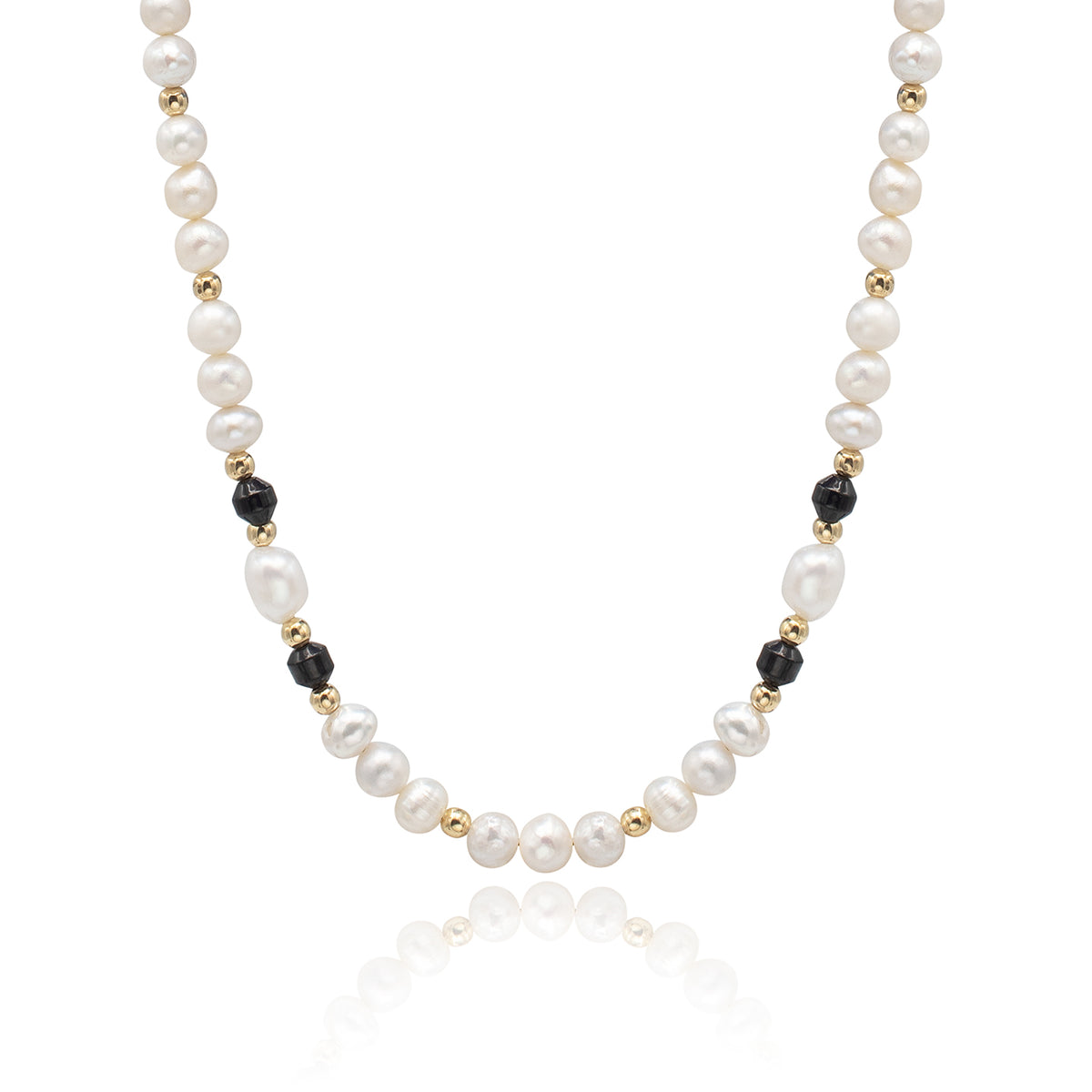 Colier perle argint Nights Out - placat aur galben 18K