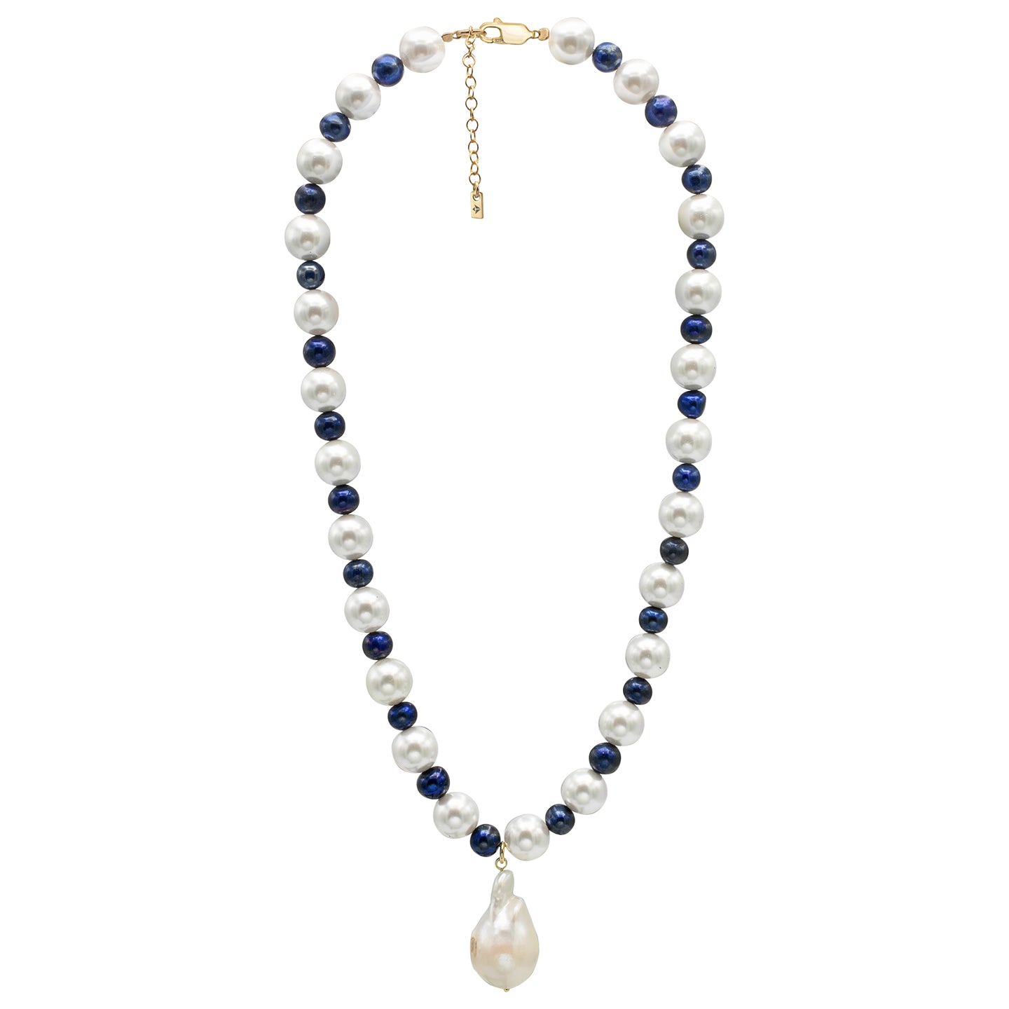 Colier perle argint Secret of Pearls - placat aur galben 18k