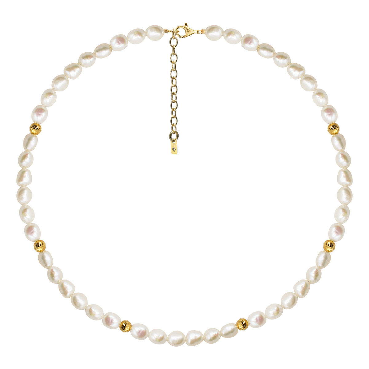 Colier perle argint Won't Stop - placat aur galben 18K