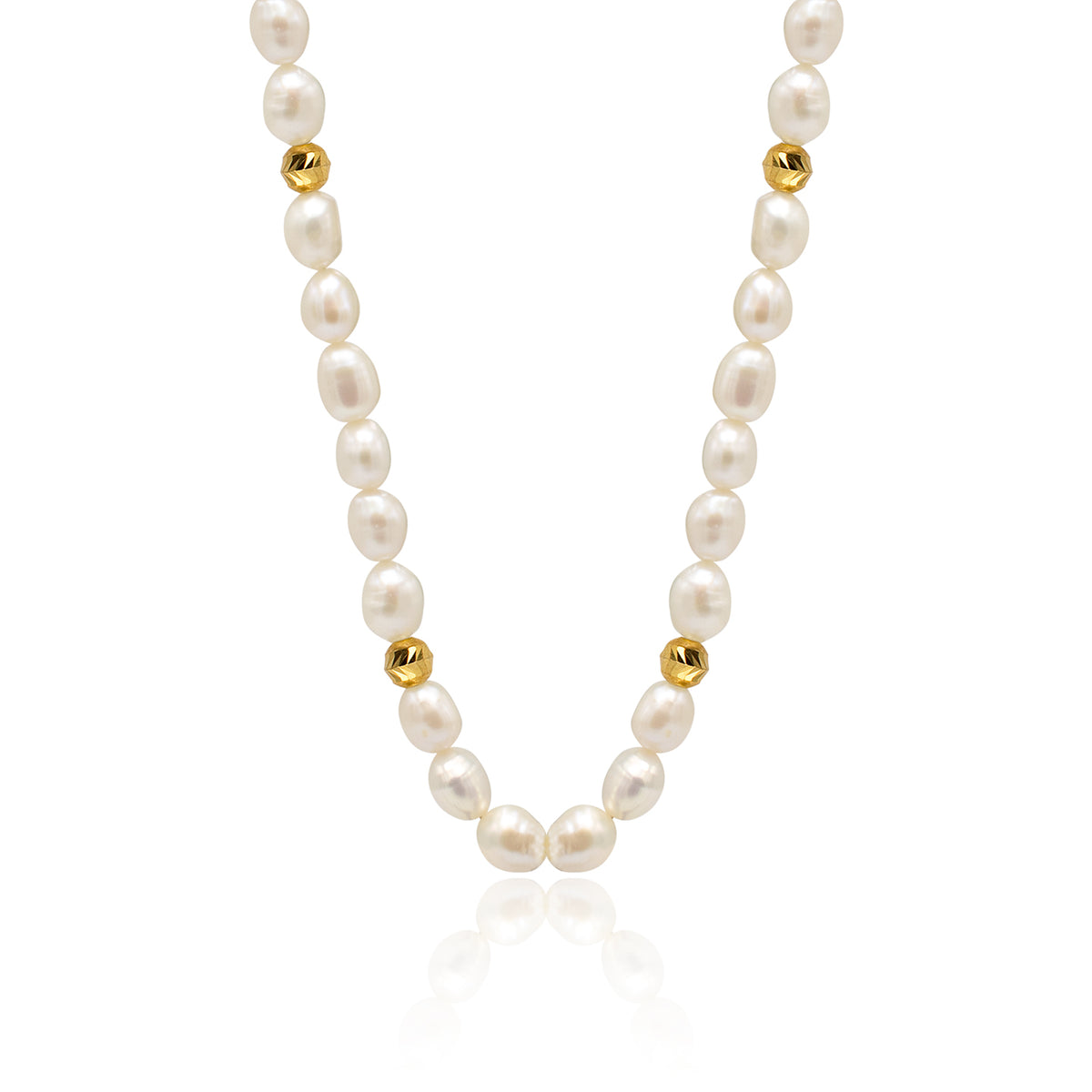Colier perle argint Won't Stop - placat aur galben 18K