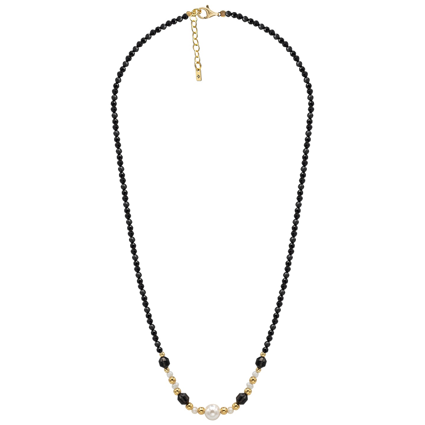 Colier perle si pietre argint No Filters - placat aur galben 18K