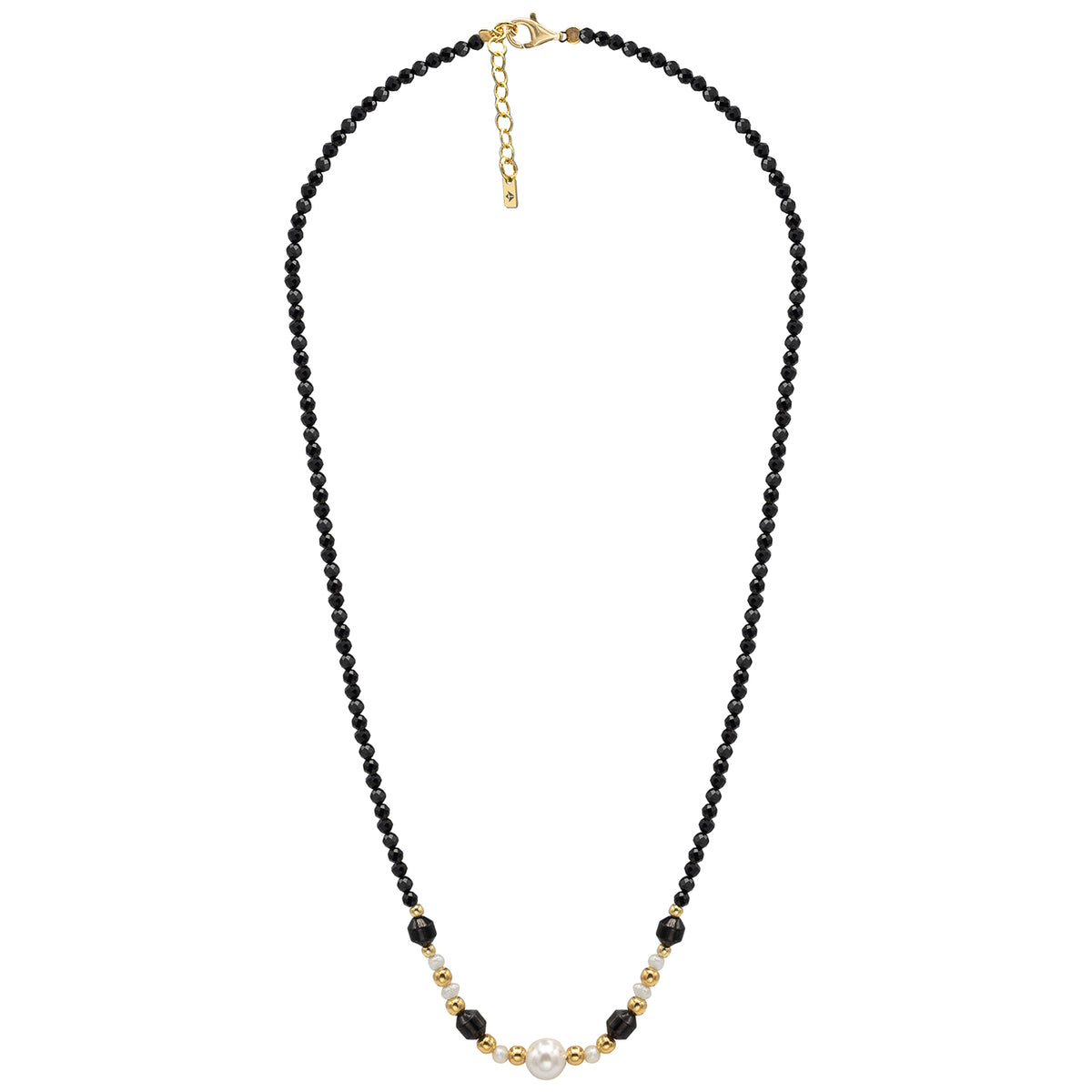 Colier perle si pietre argint No Filters - placat aur galben 18K