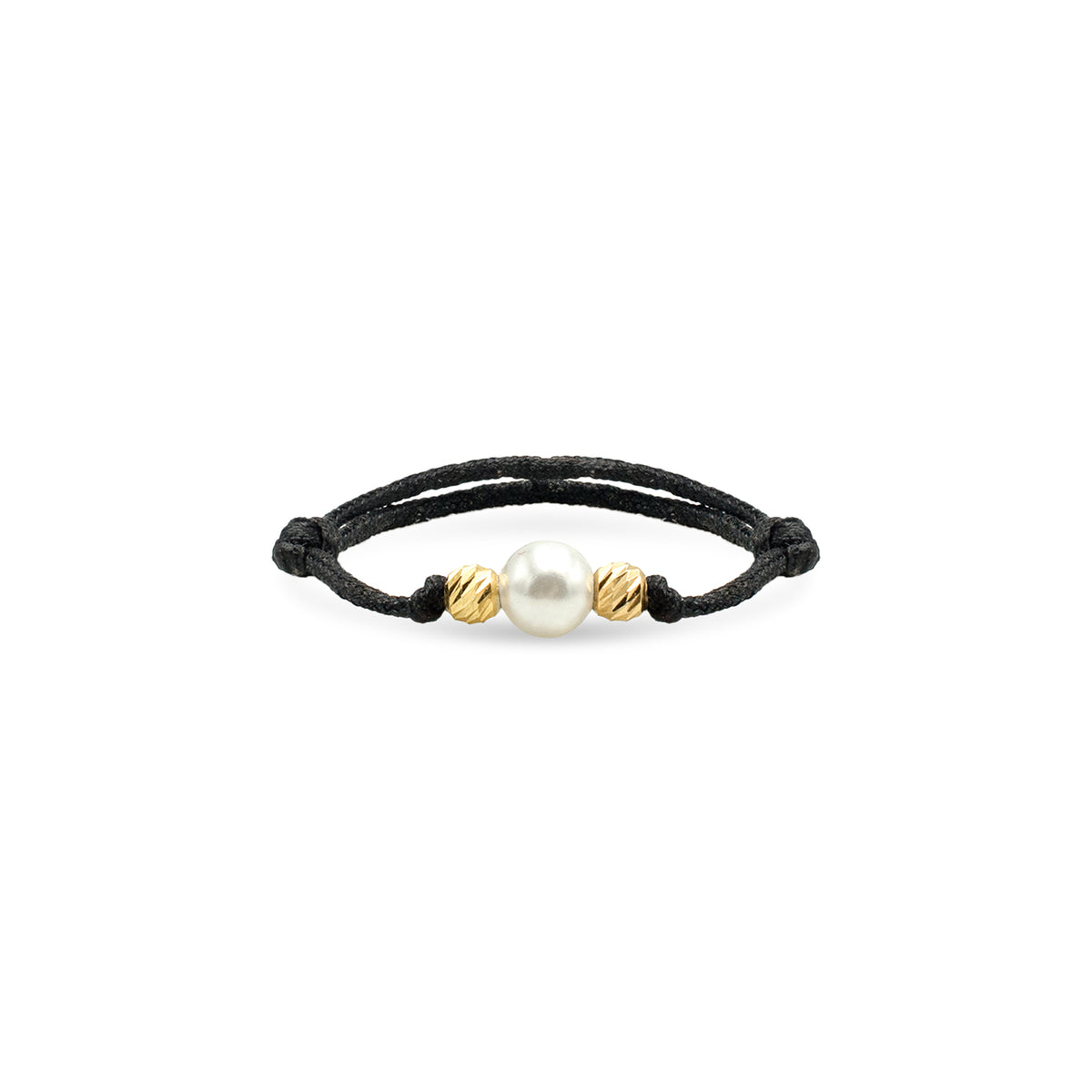 Inel snur reglabil argint One Pearl - placat aur galben 18K