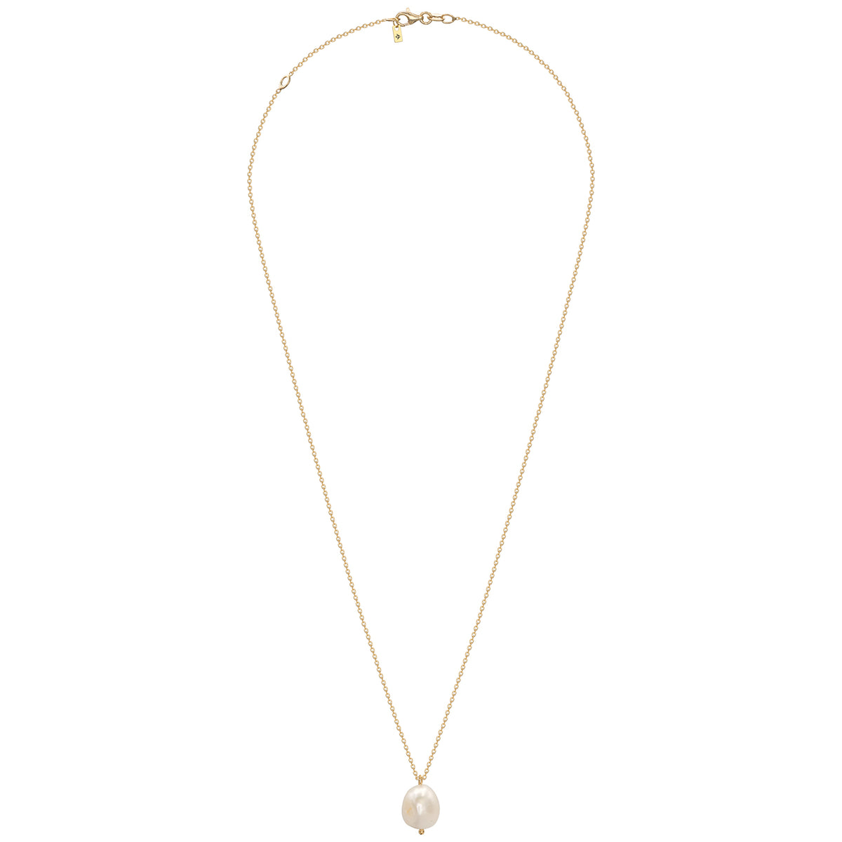 Lantisor argint cu perla One Goal - placat aur galben 18K