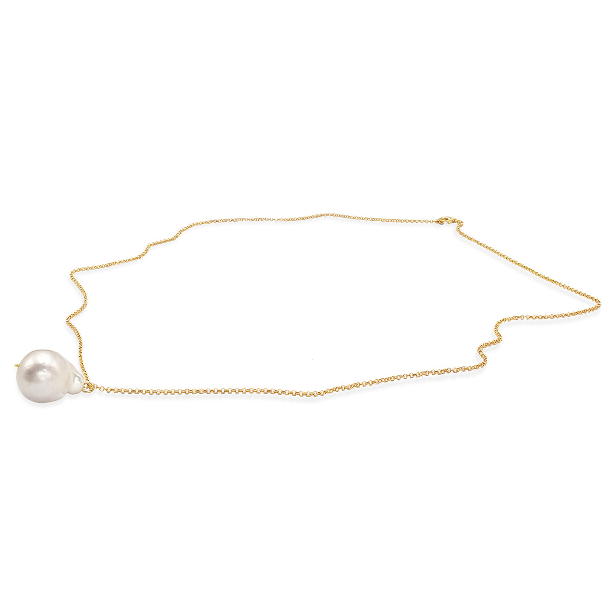 Lantisor argint cu perla baroc Something Good - placat aur galben 18K