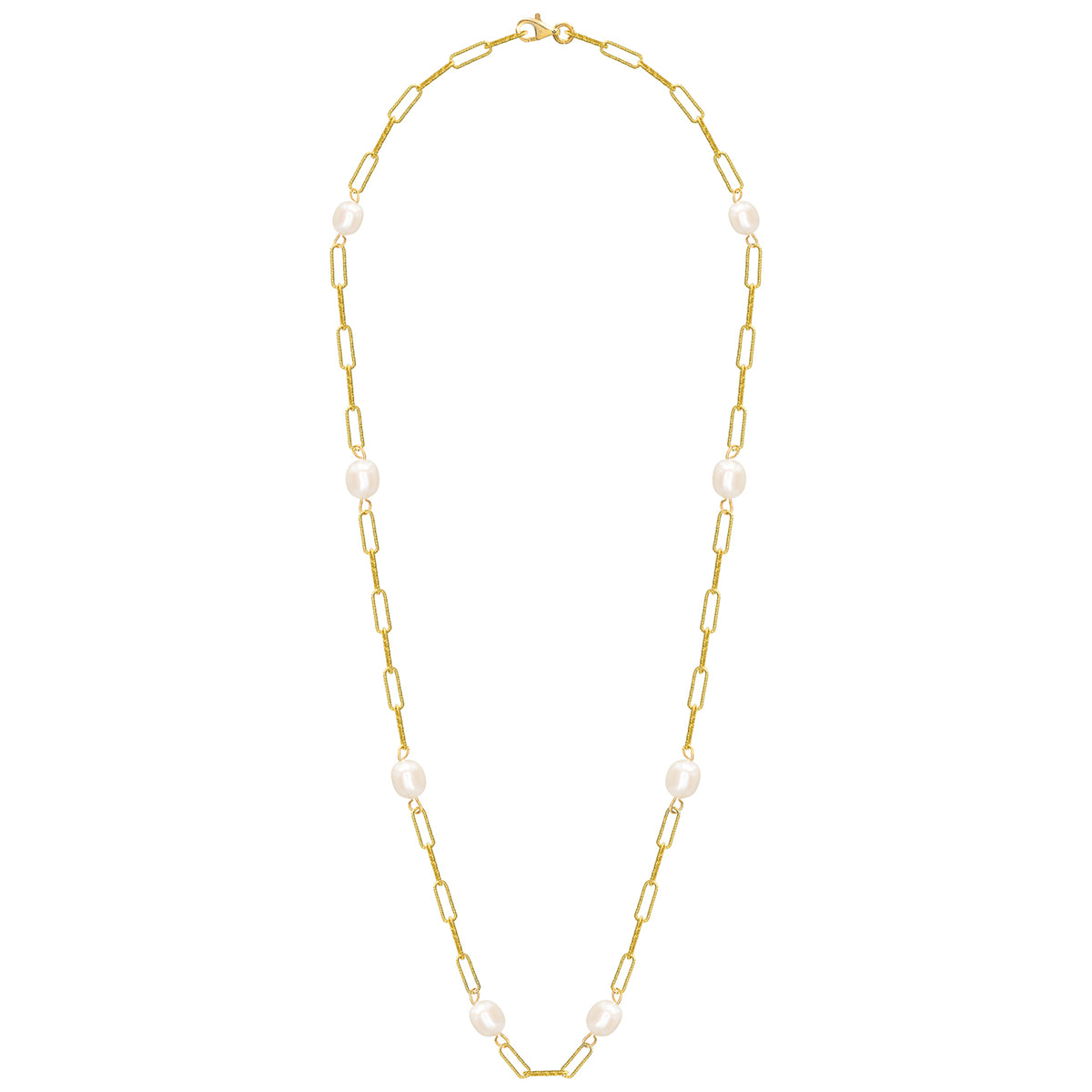 Lantisor argint cu perle Extasy - placat aur galben 18K