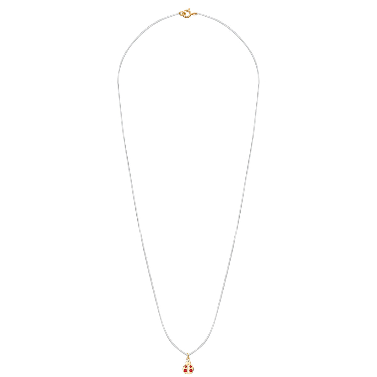 Lantisor cu fir transparent si pandantiv gargarita email aur