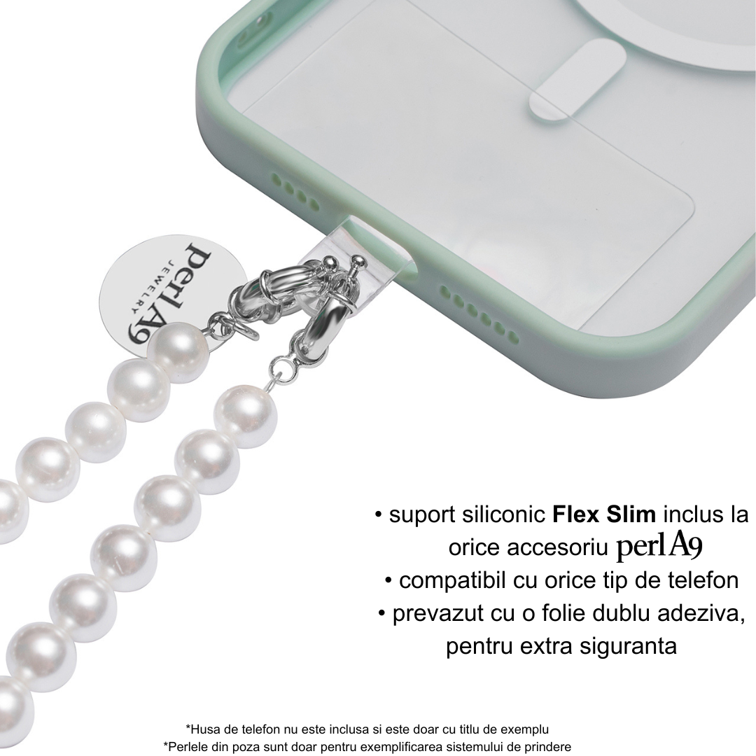 Perla9 Maner telefon / Colier THE MOONLIGHT accesoriu multifunctional din perle sintetice