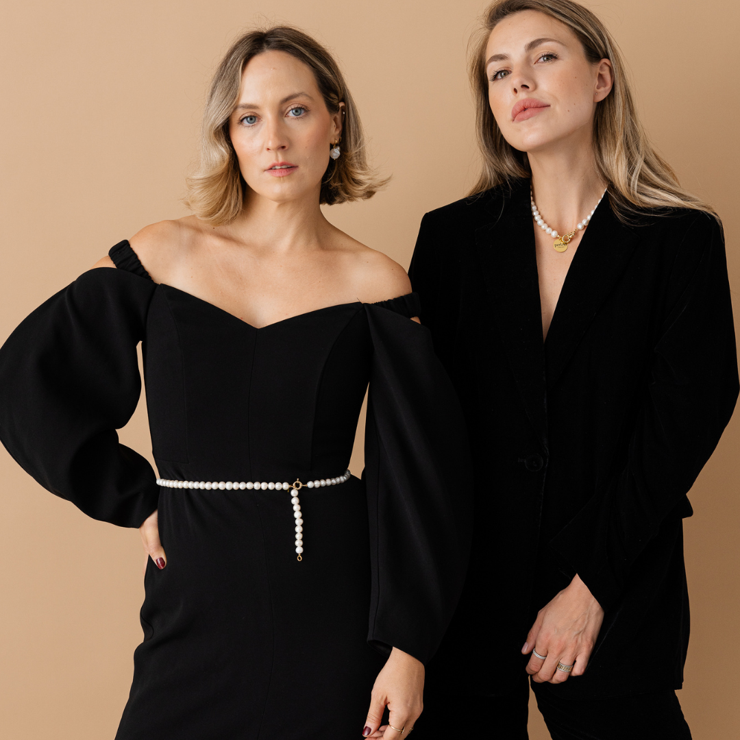 Perla9 Lant telefon / Colier / Curea THE NATURAL accesoriu multifunctional din perle de cultura - placat cu aur galben