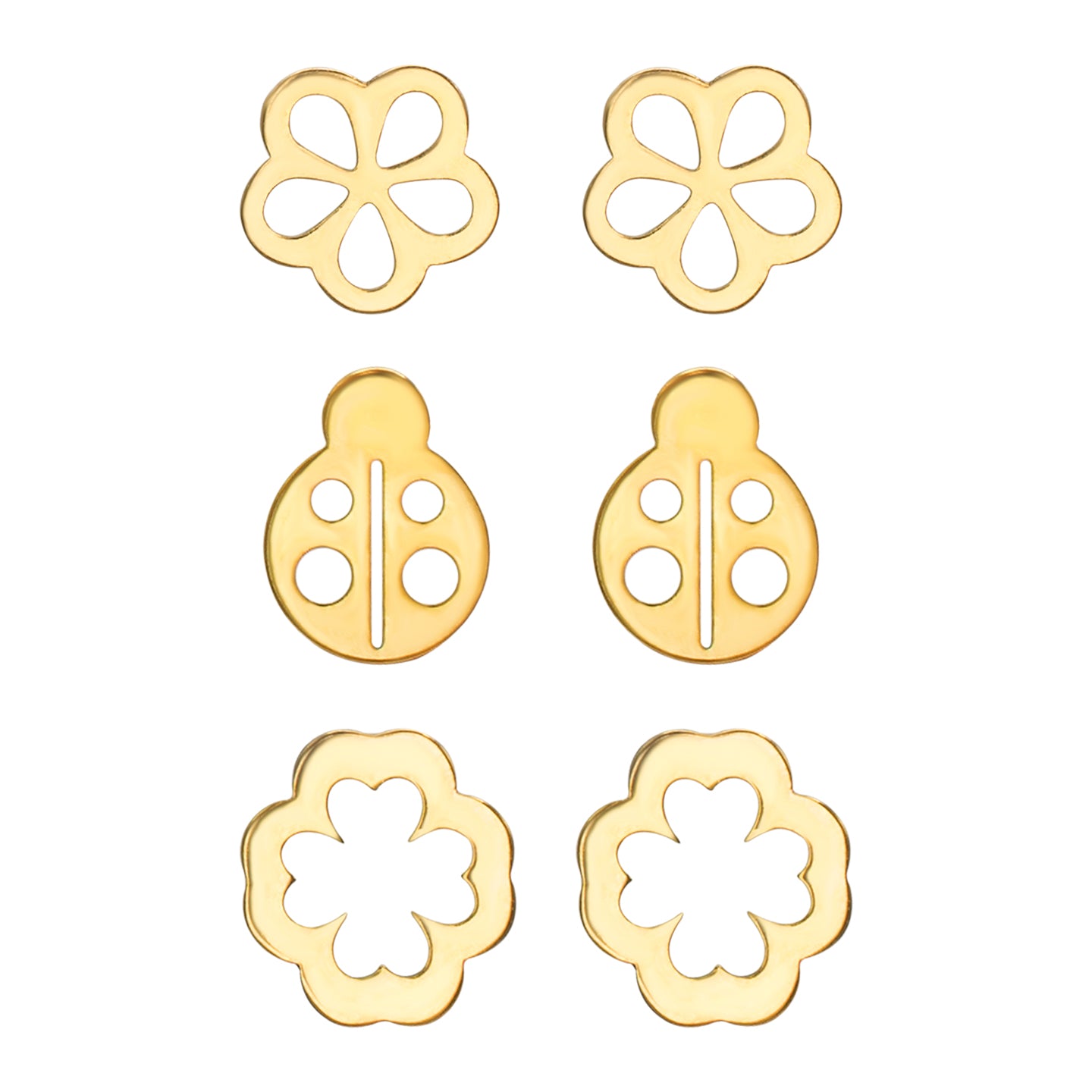 Set cercei argint mix simboluri - placat aur galben 18K
