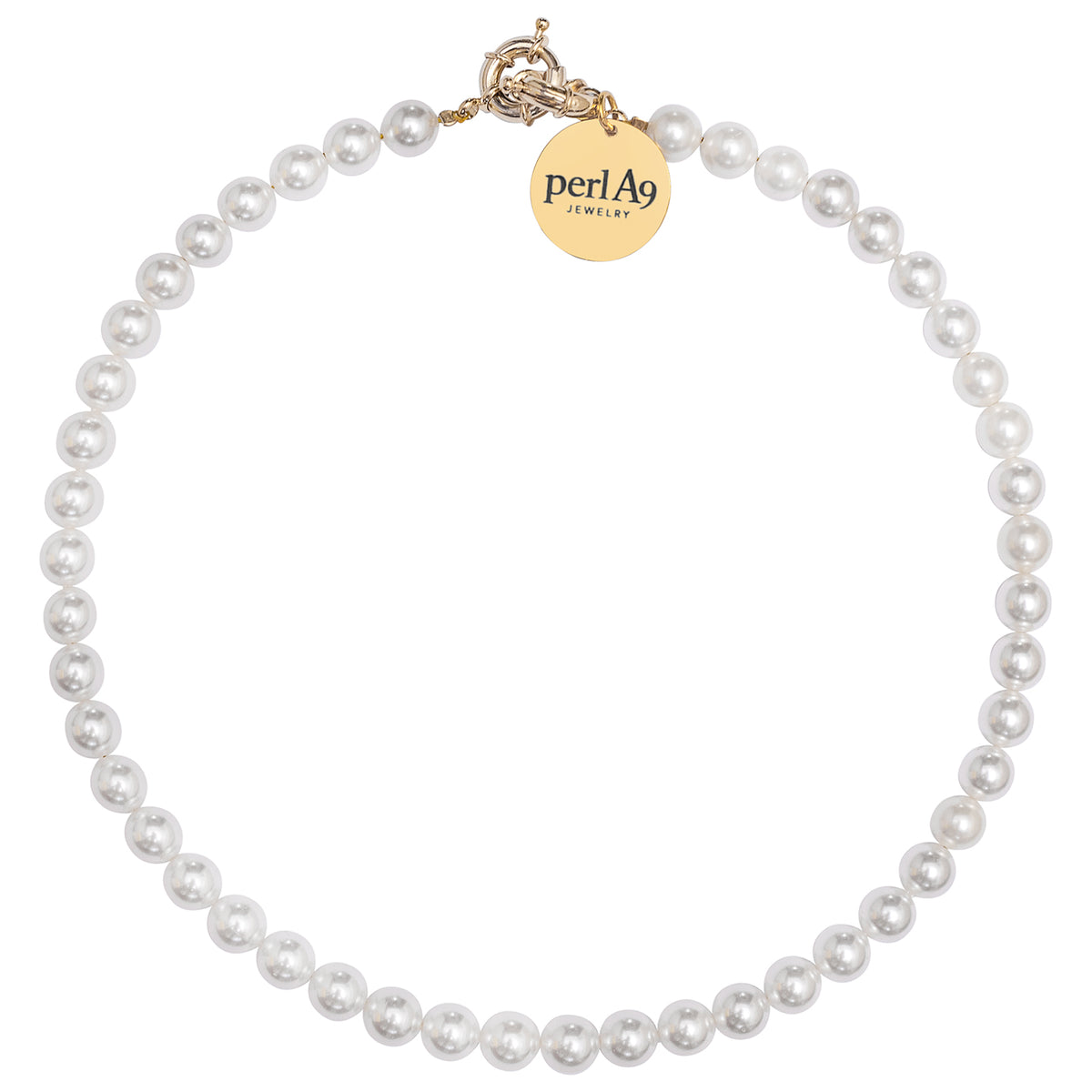 Perla9 Maner telefon / Colier THE CLASSY accesoriu multifunctional din perle scoica - placat cu aur galben