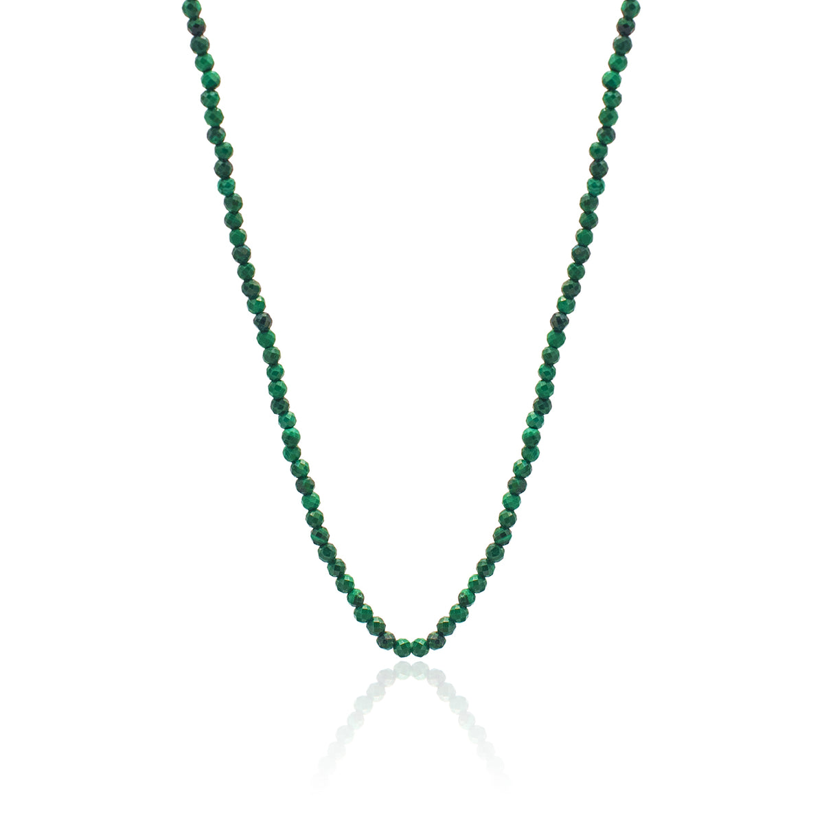 Colier argint cu malachit natural, Green Glamour
