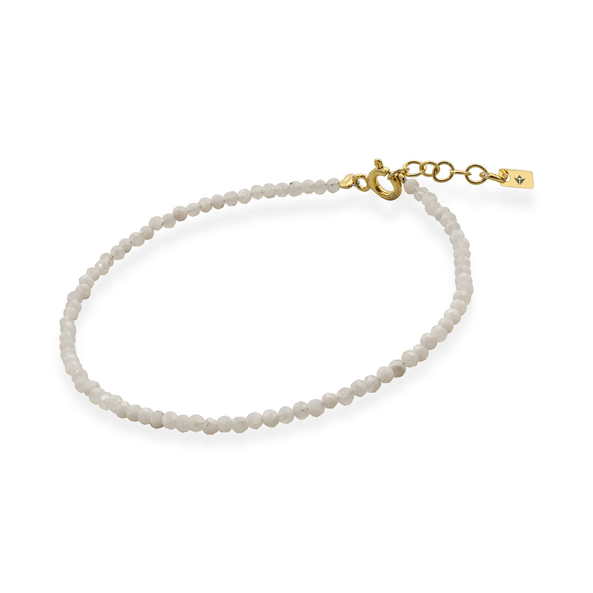 Bratara argint cu piatra lunii, Frosty Glamour - placat aur galben 18 K