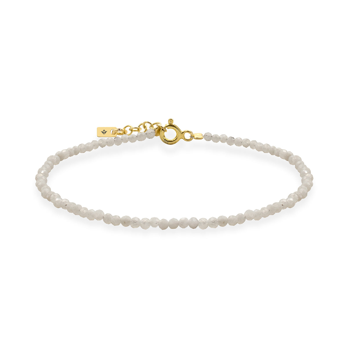 Bratara argint cu piatra lunii, Frosty Glamour - placat aur galben 18 K
