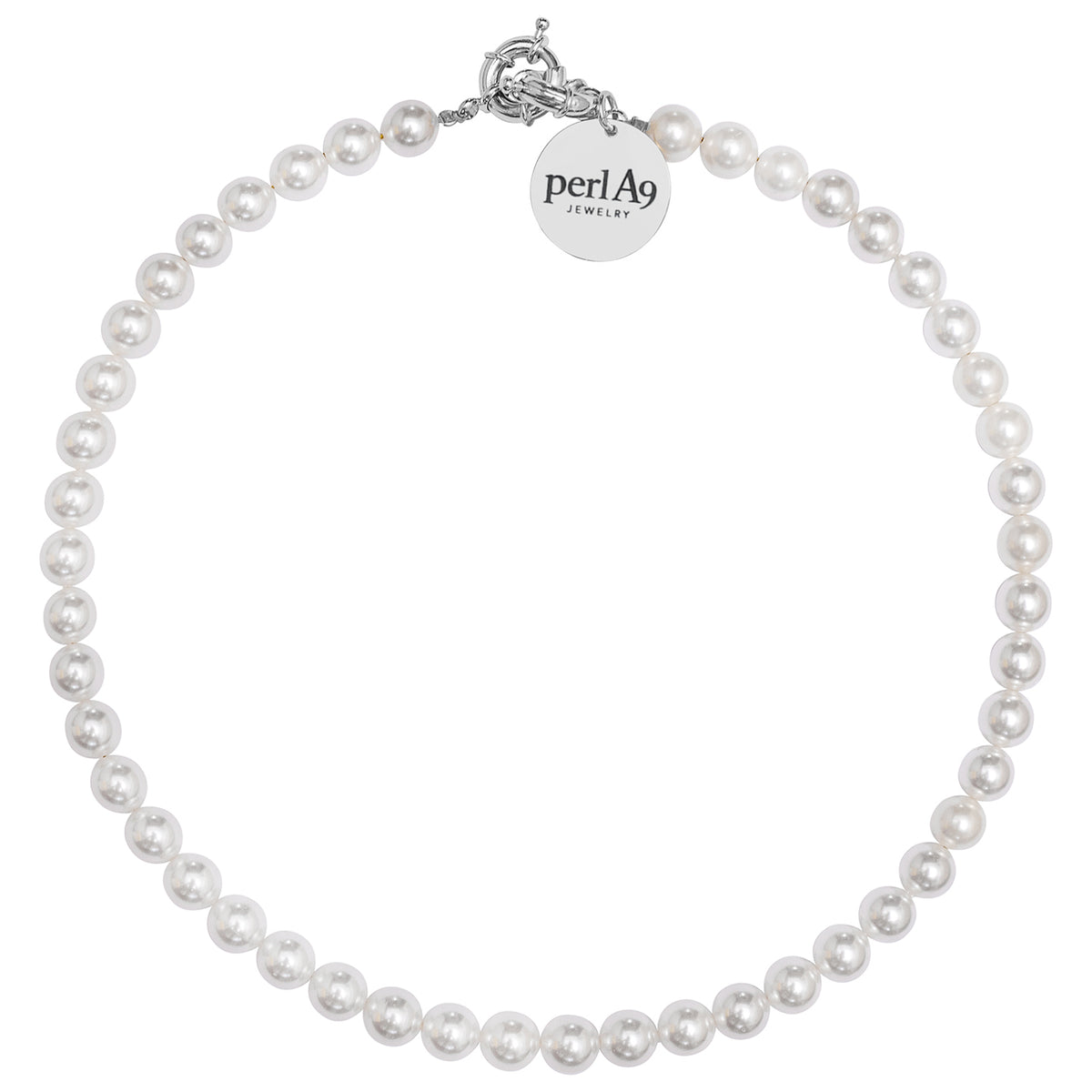 Perla9 Lant telefon / Colier / Curea THE CLASSY accesoriu multifunctional din perle scoica - placat cu argint