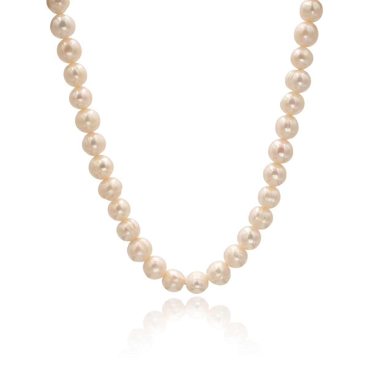 Colier perle de cultura argint, Shell Shimmer - placat aur galben 18 K