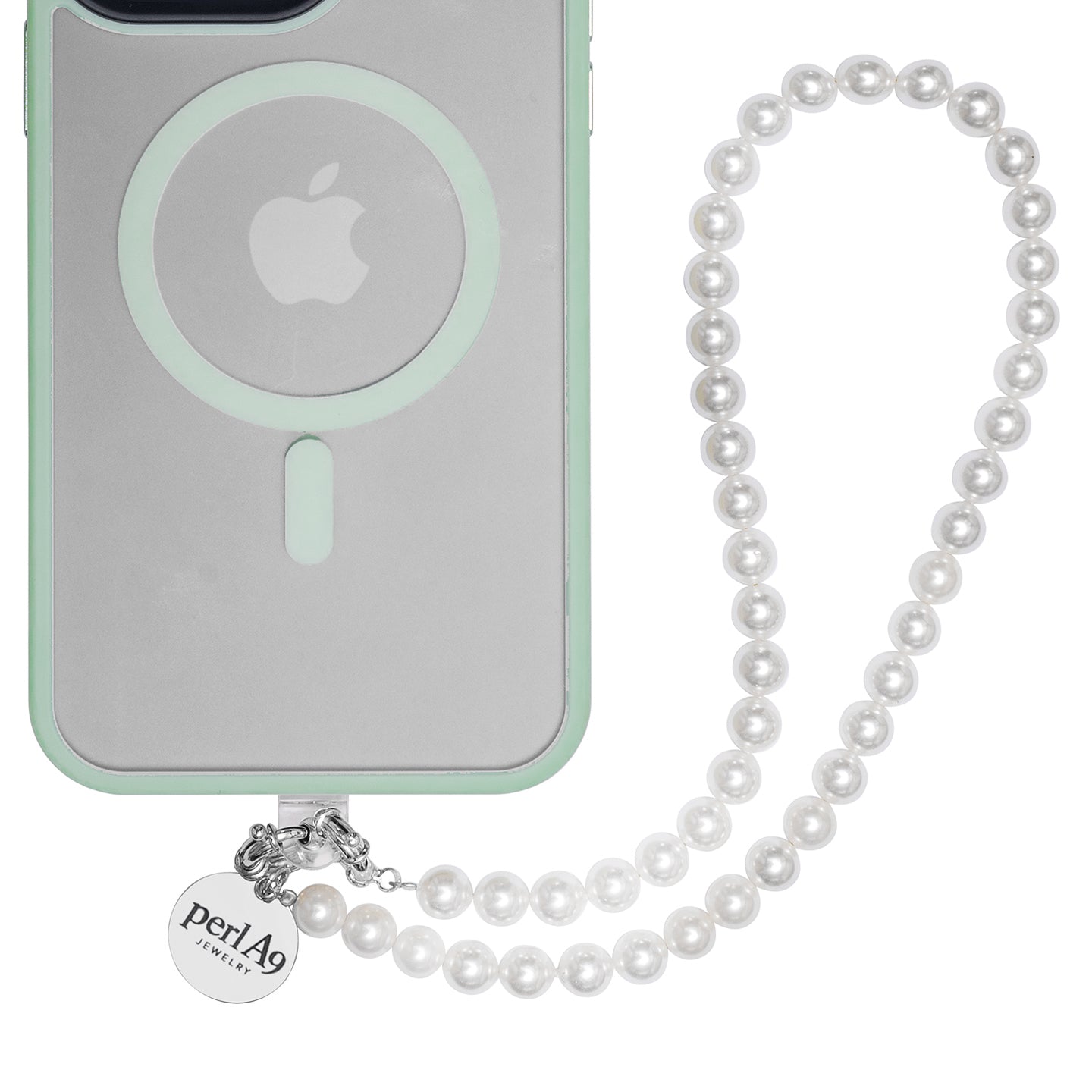 Perla9 Lant telefon / Colier / Curea THE CLASSY accesoriu multifunctional din perle scoica - placat cu aur galben