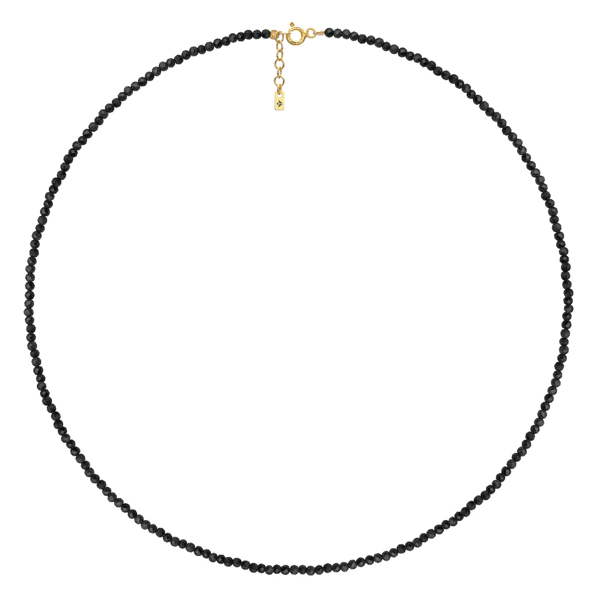 Colier argint cu turmalina neagra, Mystic Noir - placat aur galben 18 K