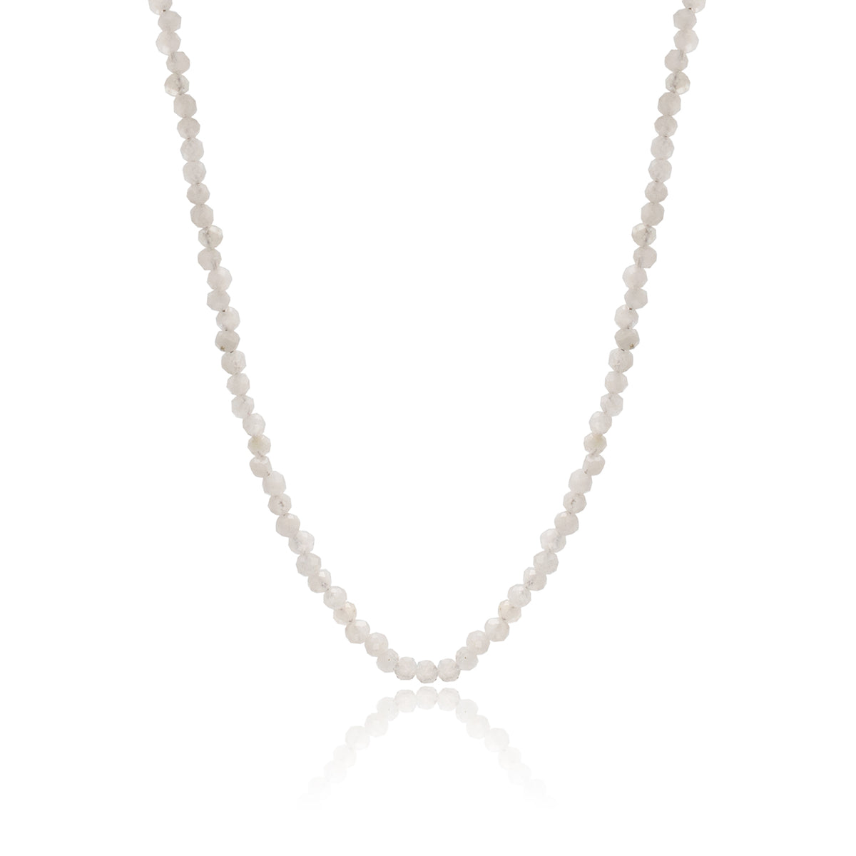 Colier argint cu piatra lunii, Ivory Elegance - placat aur galben 18 K