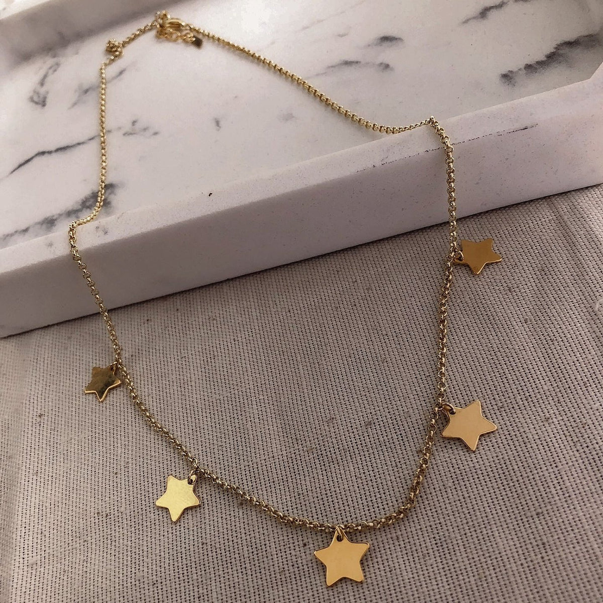 Lantisor argint cu stelute Shining Stars