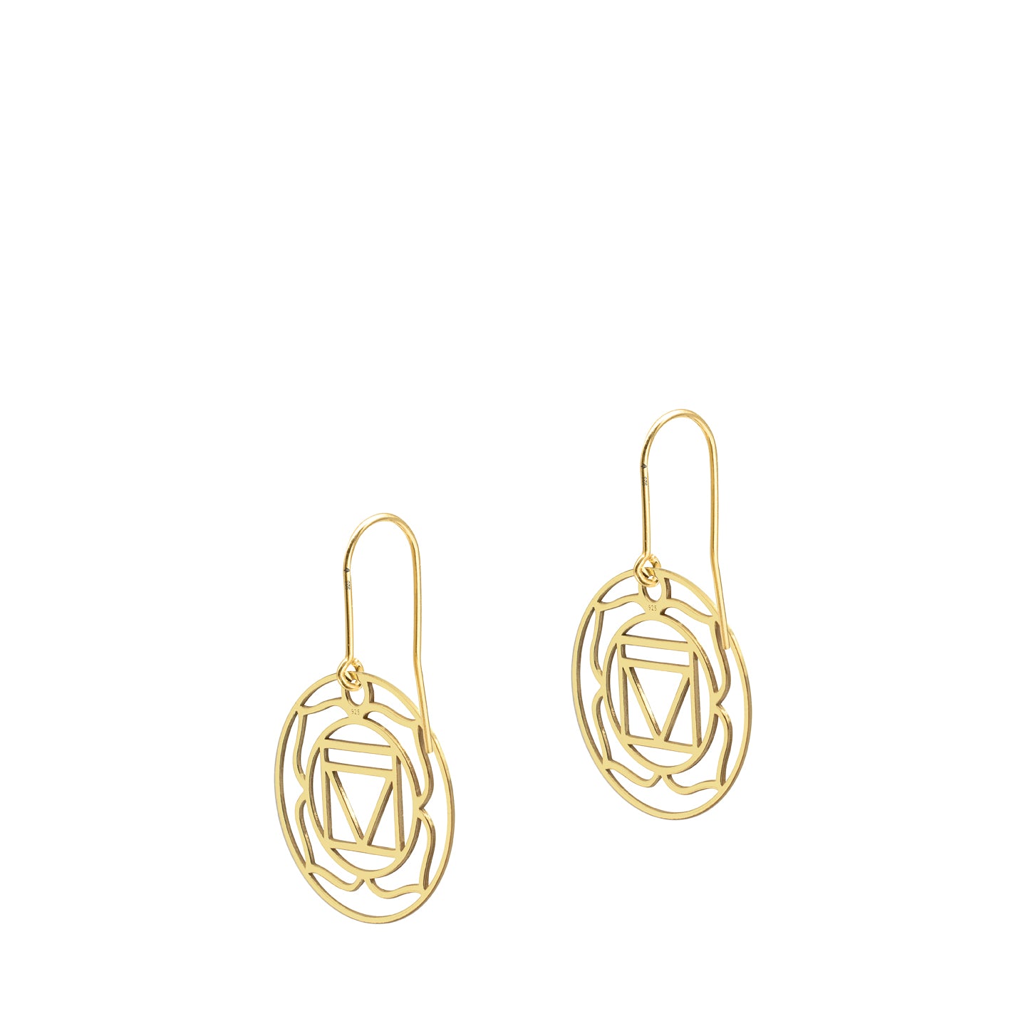 Delistat_Cercei lungi rotunzi argint Tribal Mandala - placati aur galben 18K