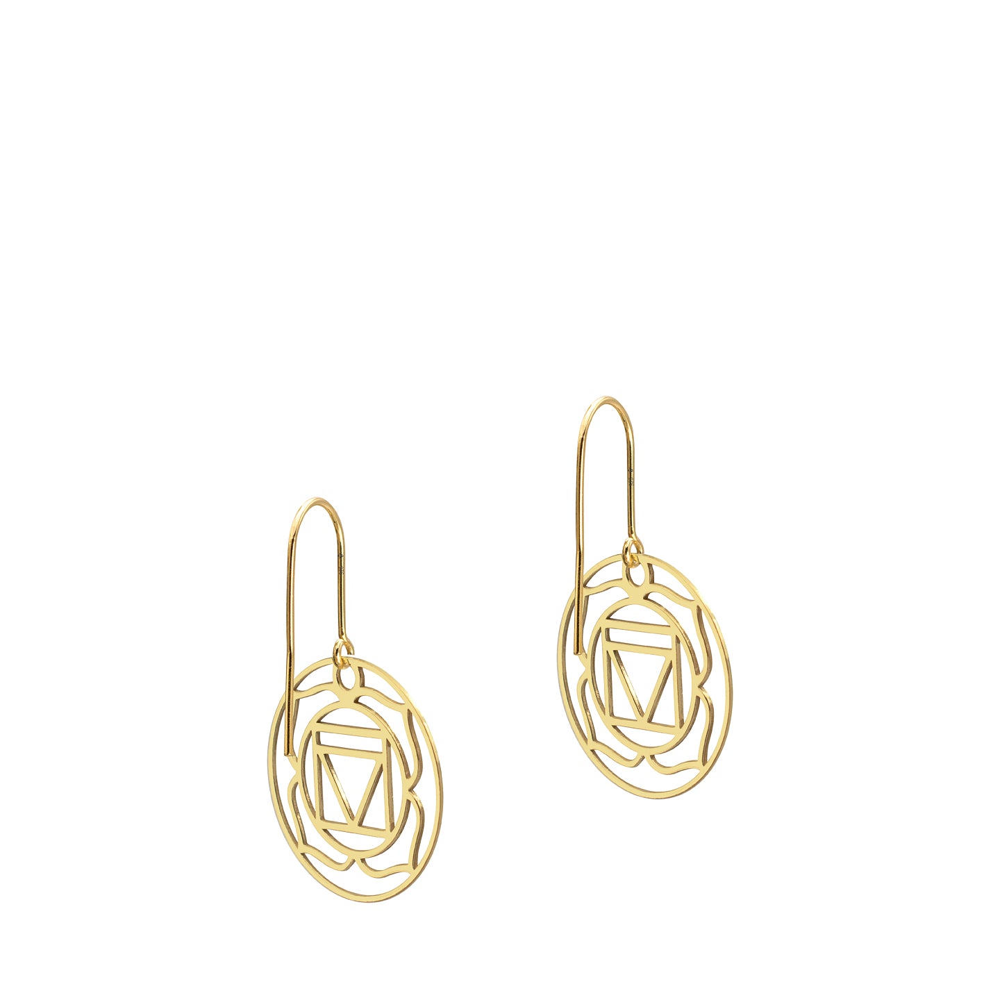 Delistat_Cercei lungi rotunzi argint Tribal Mandala - placati aur galben 18K