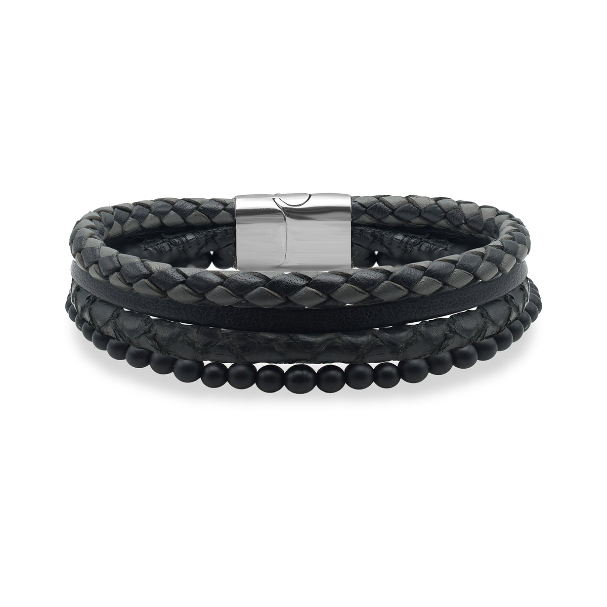 Bratara barbati piele si onix James