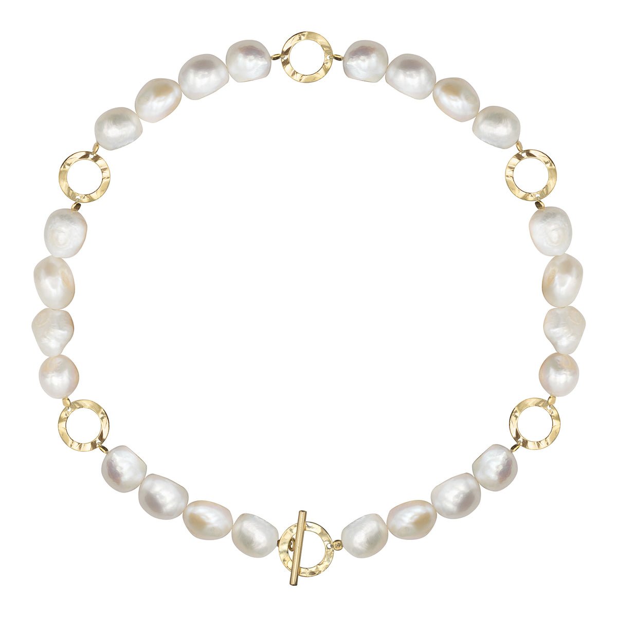 Colier perle argint Feminine Power - placat aur galben 18K