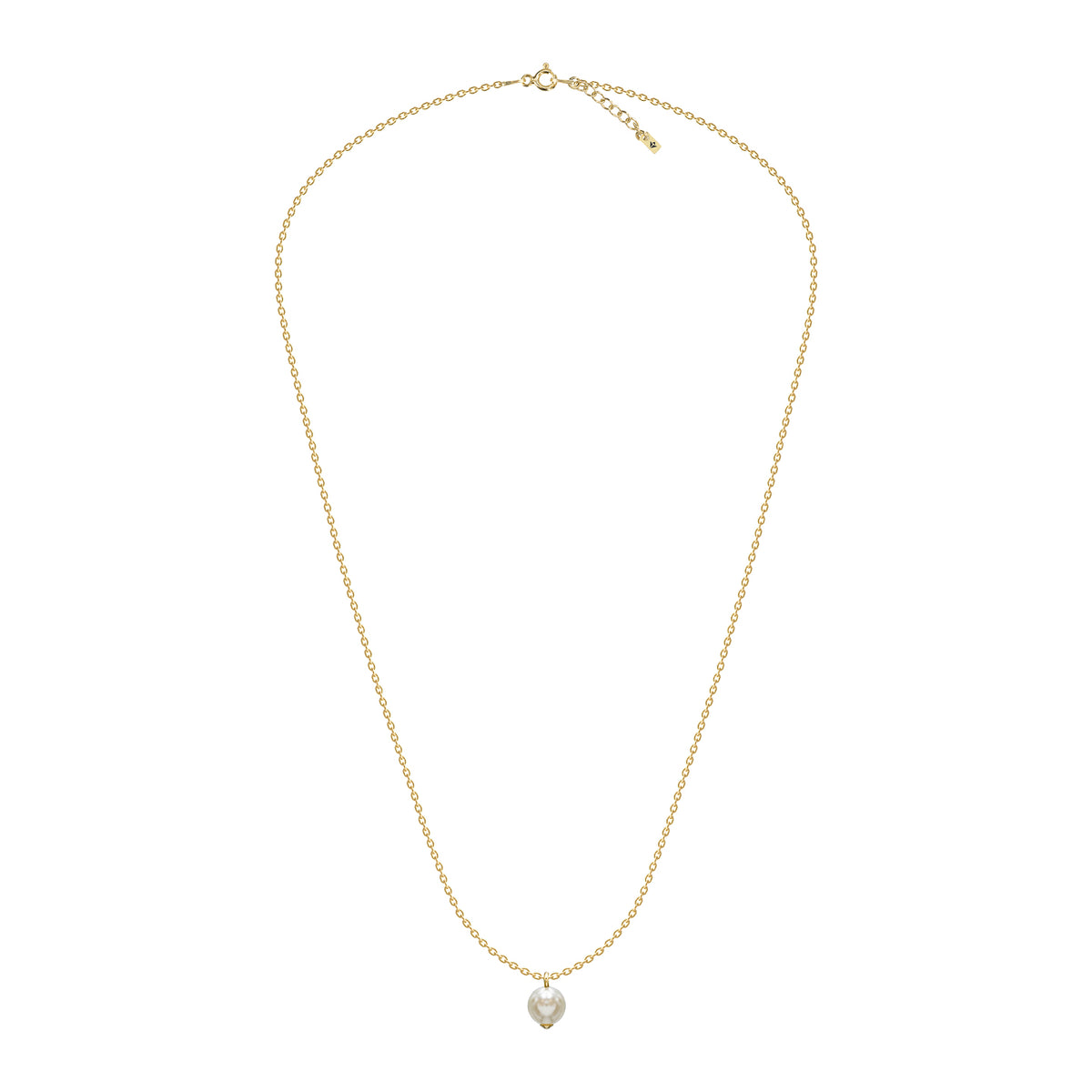 Lantisor argint cu perla Single Pearl - placat aur galben 18K