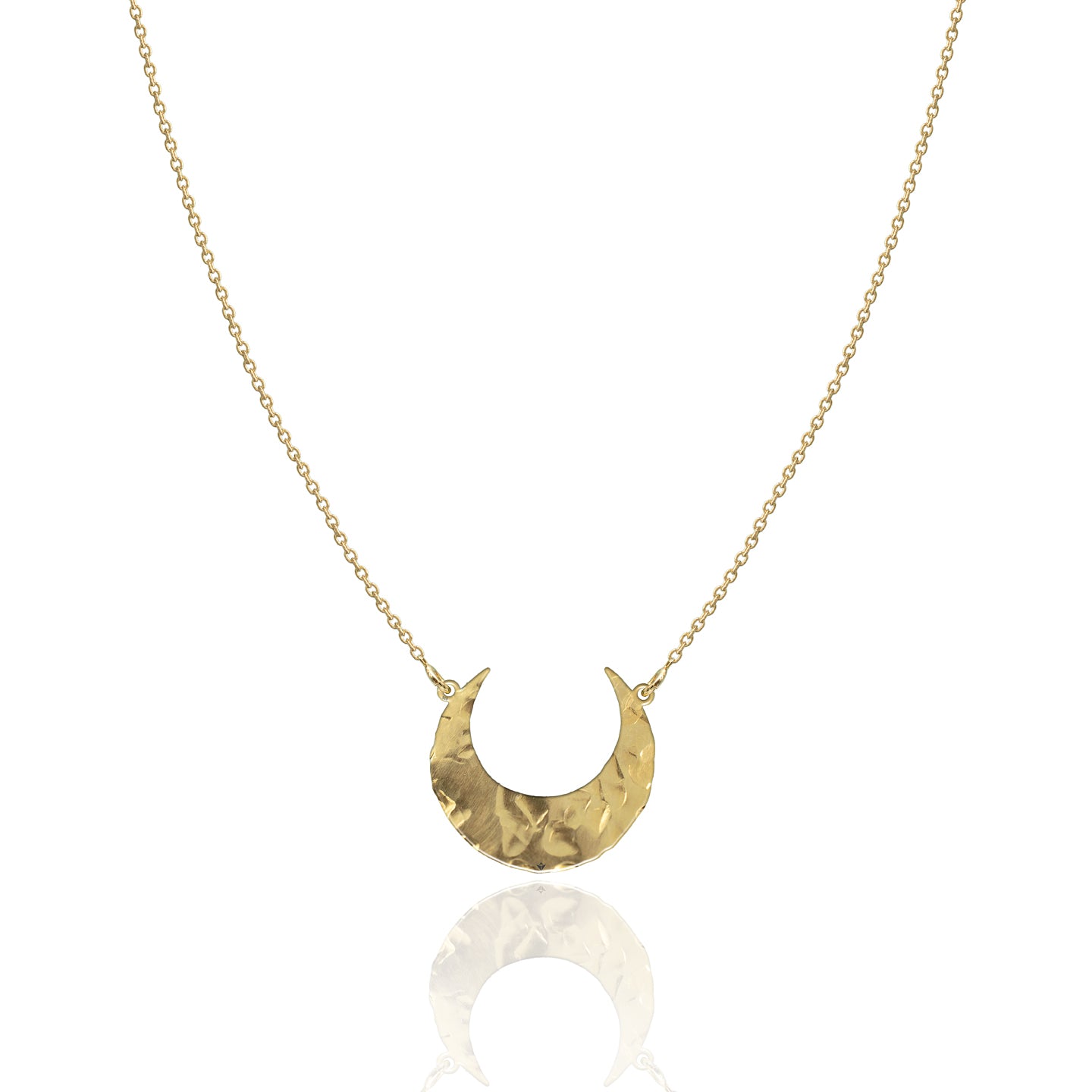 Lantisor argint luna Crescent Moon - placat aur galben 18K