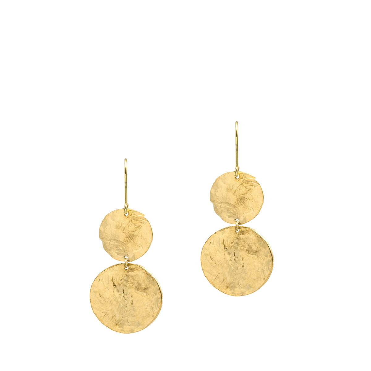 Cercei rotunzi argint cu banut Greek Chic - placati aur galben 18K