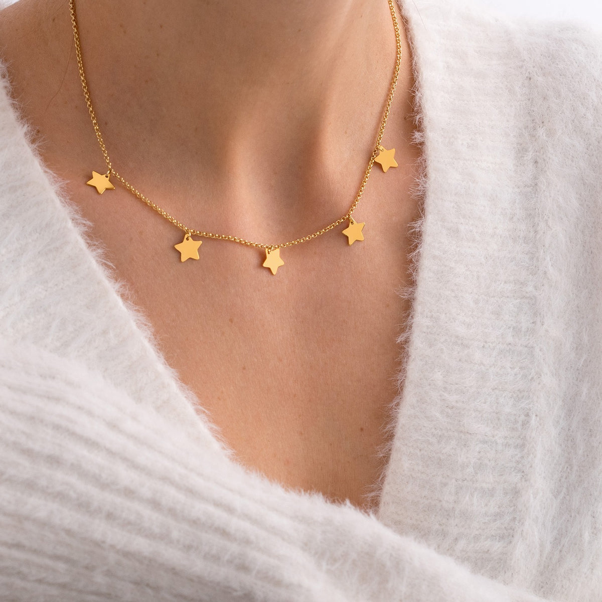 Lantisor argint cu stelute Shining Stars