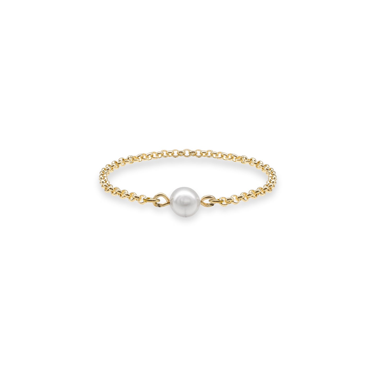 Inel argint cu perla Pearl Me Up - placat aur galben 18K