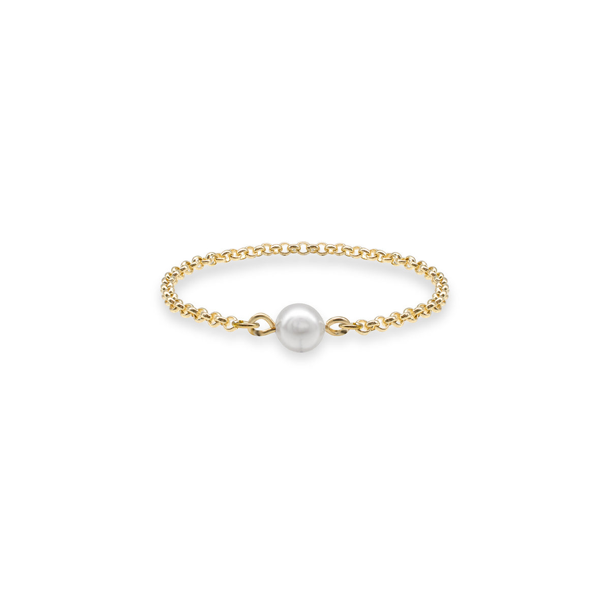 Inel argint cu perla Pearl Me Up - placat aur galben 18K